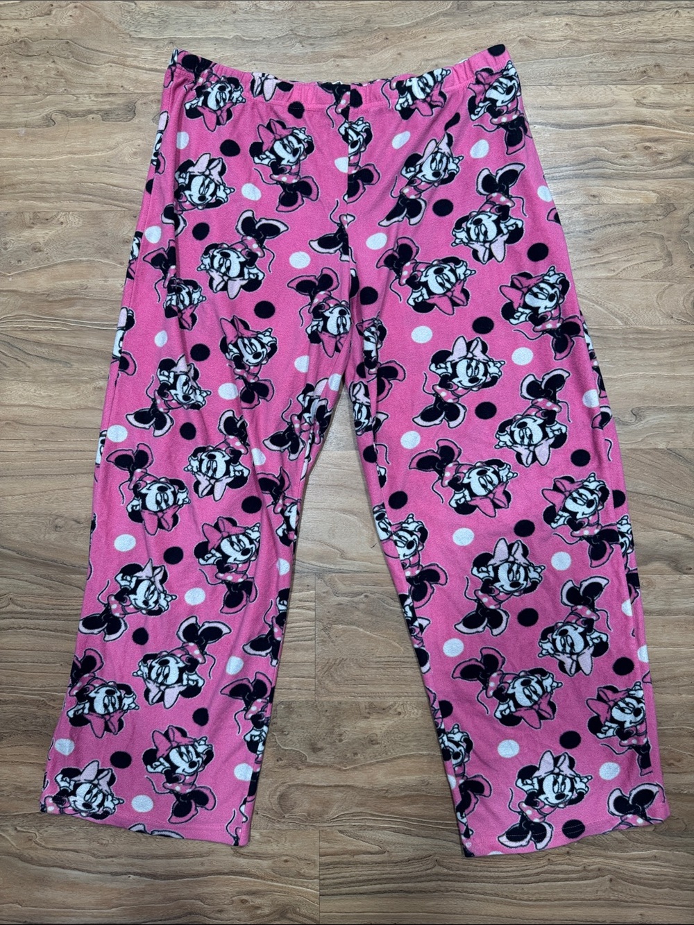 Disney Pink Minnie Mouse Fleece Lounge Pants with Polka Dots